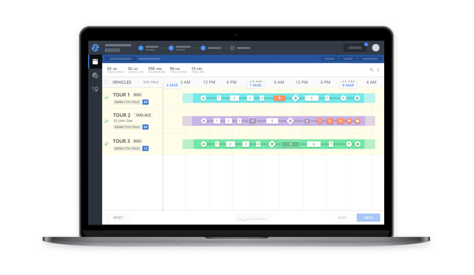 screenshot of Locus Dispatch Management Platform